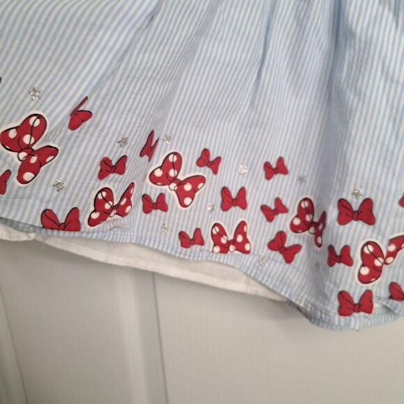 Disney Blue and White Striped Minnie Mouse Bow Dress - Picture 4 of 5